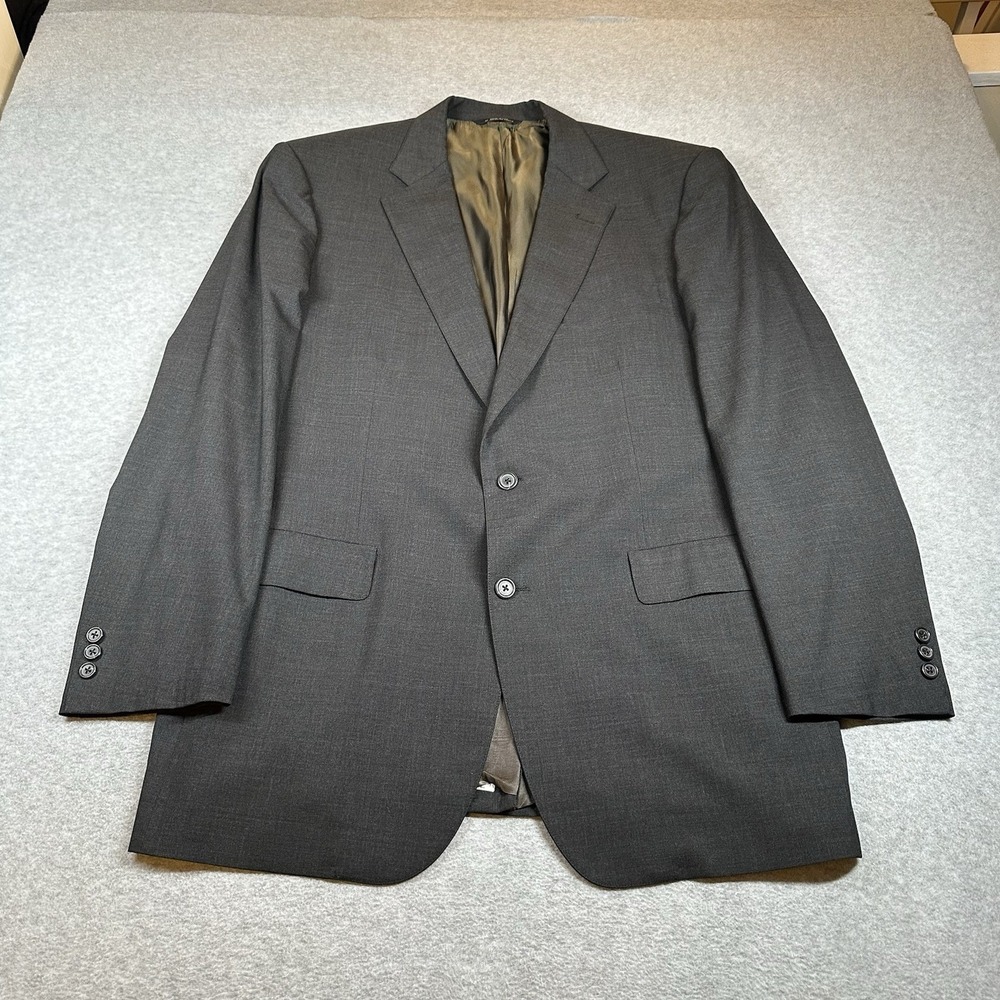 Vintage Brooks Brothers BrooksEase Blazer Mens 44L Gray Wool 2 Button NOTE